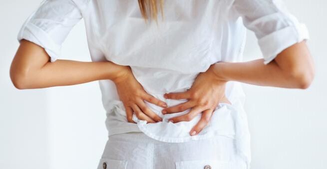 Back pain in the lumbar region